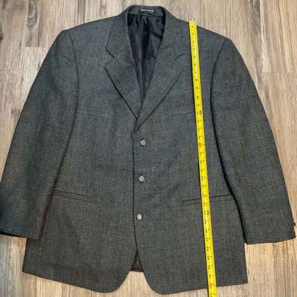 Hardy Amies Vintage‎ Blazer 100% Lambswool Suit Jacket Sport Coat Mens Size 46R - Picture 10 of 11
